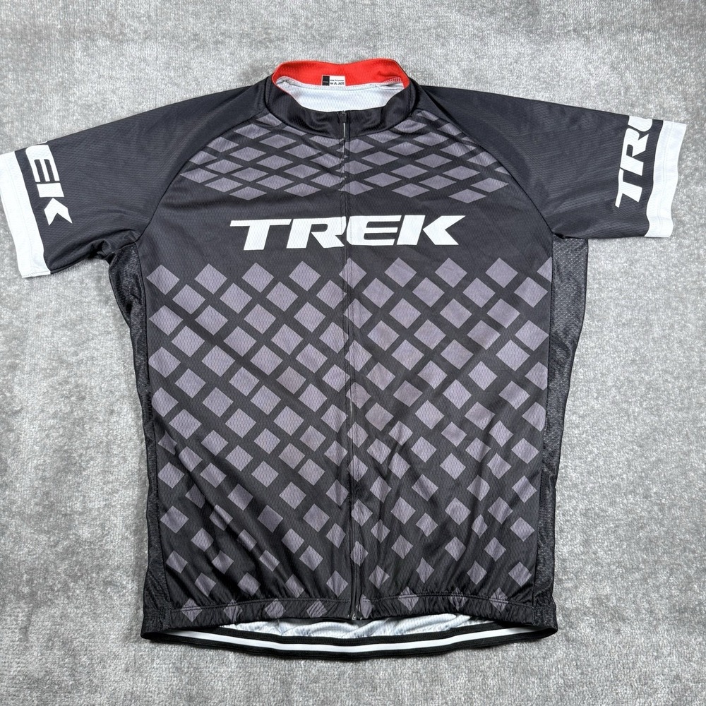 Trek Cycling Jersey Men's 5XL Black Full Zip Lightweight